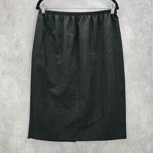Black Pull On Knee Length Elastic Office Corporate Church Classic Skirt‎ Size 14